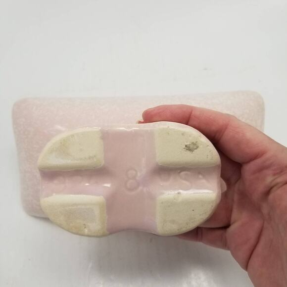 Vintage McCoy Pottery Planter, Mid Century Modern, Pink White Mottled 924 USA - Picture 3 of 5